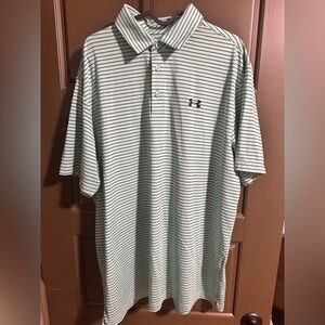 Under Armour Men's Green Striped Polo Shirt